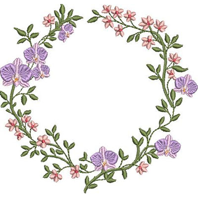 Matriz de matriz Matriz De Bordado Guirlanda De Orquídeas 12 Cm