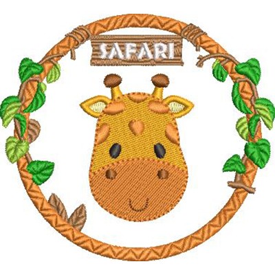 Matriz de matriz Matriz De Bordado Girafa Na Moldura Safari