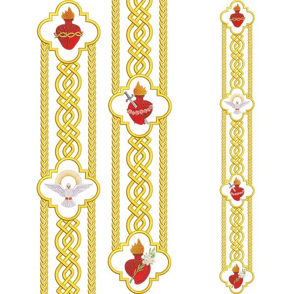 Matriz de matriz Matriz De Bordado Conjunto Para Galão Sagrados Corações