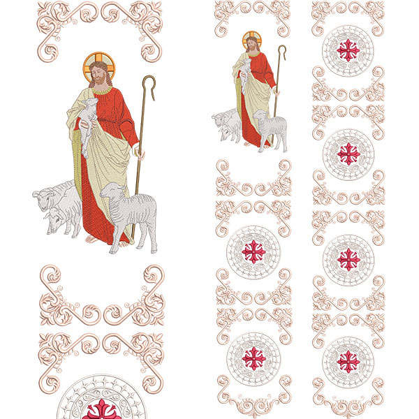 Matriz de matriz Matriz De Bordado Conjunto Para Galão Jesus Bom Pastor
