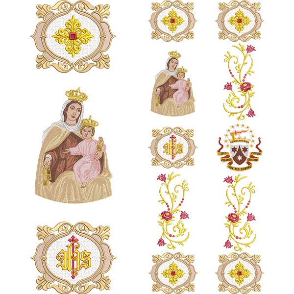 Matriz de matriz Matriz De Bordado Conjunto Para Galão Nossa Senhora Do Carmo