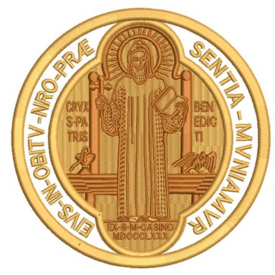 Matriz de matriz Matriz De Bordado Medalha São Bento Verso 14 Cm 2