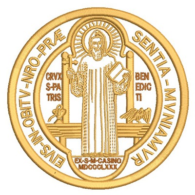 Matriz de matriz Matriz De Bordado Medalha São Bento Verso 14 Cm 3