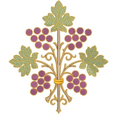 Matriz de matriz Matriz De Bordado Ramo De Uvas 18 Cm
