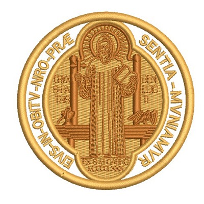 Matriz de matriz Matriz De Bordado Medalha São Bento Verso 9 Cm 4