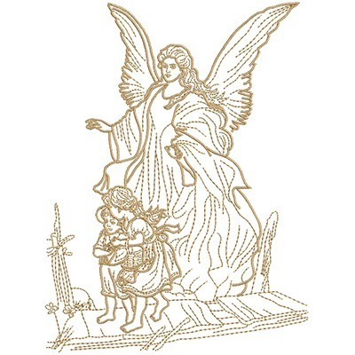 Matriz de matriz Matriz De Bordado Anjo Da Guarda Vazado
