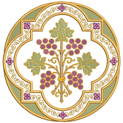 Matriz de matriz Matriz De Bordado Moldura Com Uvas