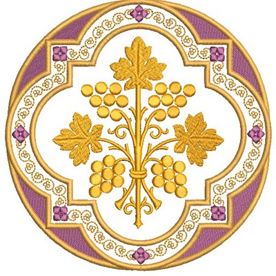Matriz de matriz Matriz De Bordado Moldura Com Uvas 2