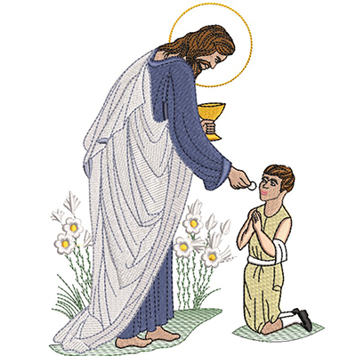 Matriz de matriz Matriz De Bordado Jesus Cristo E A Comunhão