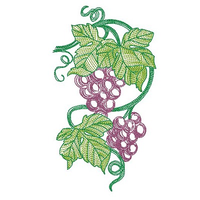 Matriz de matriz Matriz De Bordado Rama De Uvas 20 Cm
