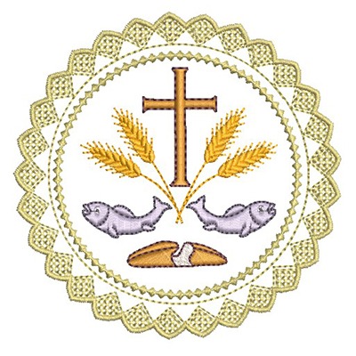 Matriz de matriz Matriz De Bordado Medalha Eucaristia 3