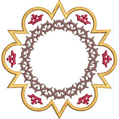 Matriz de matriz Matriz De Bordado Moldura Com Coroa De Espinhos 1