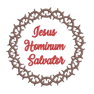 Matriz de matriz Matriz De Bordado Coroa Com Iesus Hominum Salvator