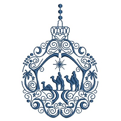 Matriz de matriz Matriz De Bordado Bola De Natal 3 Reis Magos 3