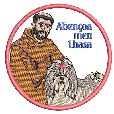 Matriz de matriz Matriz De Bordado São Francisco Abençoe Meu Lhasa