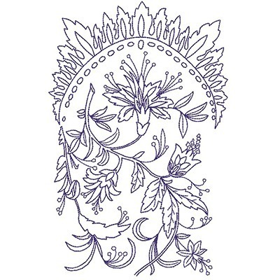 Matriz de matriz Matriz De Bordado Arranjo Floral Contornado 3