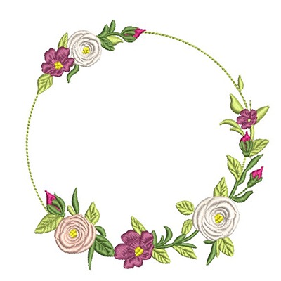Matriz de matriz Matriz De Bordado Moldura Ramos Com Rosas 7