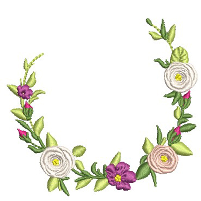 Matriz de matriz Matriz De Bordado Moldura Ramos Com Rosas 8
