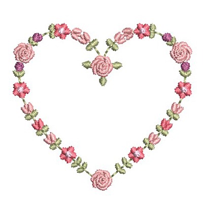 Matriz de matriz Matriz De Bordado Coração Floral 5 Cm