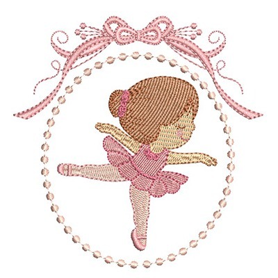 Matriz de matriz Matriz De Bordado Bailarina Cute Na Moldura 8