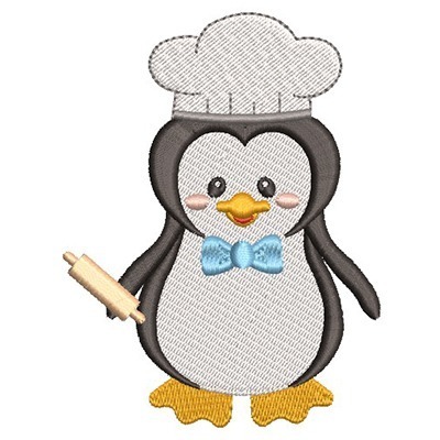 Matriz de matriz Matriz De Bordado Pinguim Menino Cozinheiro 1