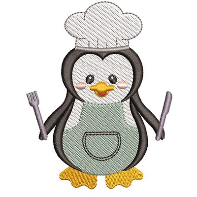 Matriz de matriz Matriz De Bordado Pinguim Menino Cozinheiro 2