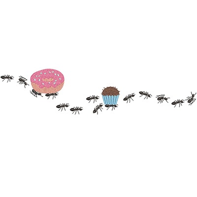 Matriz de matriz Matriz De Bordado Formigas Carregadeiras Donuts E Brigadeiro