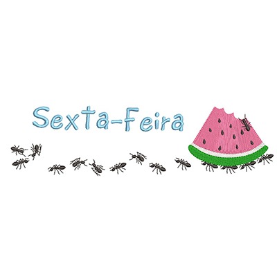 Matriz de matriz Matriz De Bordado Formigas Carregadeiras Sextafeira