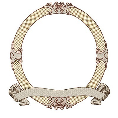 Matriz de matriz Matriz De Bordado Moldura Medalha Com Flâmula
