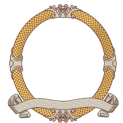 Matriz de matriz Matriz De Bordado Moldura Medalha Com Flâmula 2