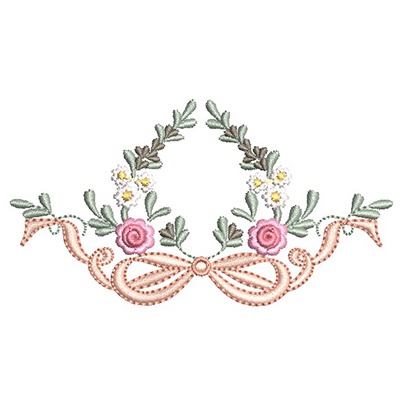 Matriz de matriz Matriz De Bordado Moldura Floral Com Laço 16
