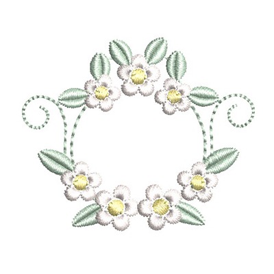 Matriz de matriz Matriz De Bordado Moldura De Florzinhas Pequenas 2
