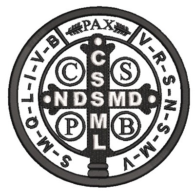 Matriz de matriz Matriz De Bordado Medalha São Bento Frente 14 Cm Vazada