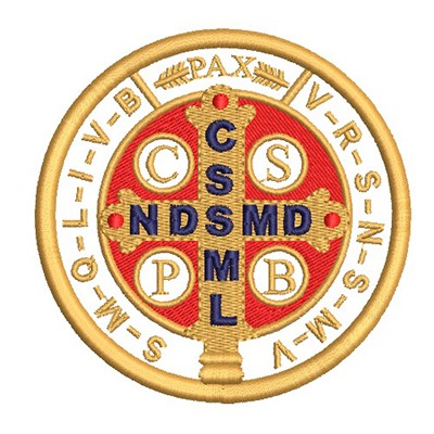 Matriz de matriz Matriz De Bordado Medalha São Bento Frente 9 Cm Vazada 3