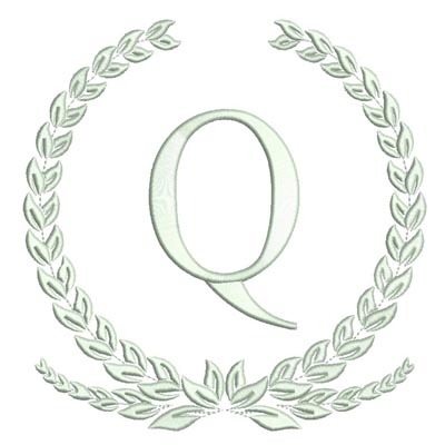 Matriz de matriz Matriz De Bordado Monograma Letra Q