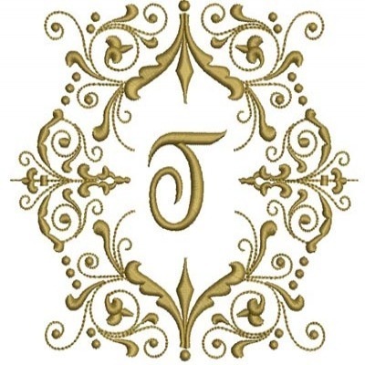 Matriz de matriz Matriz De Bordado Monograma Letra T