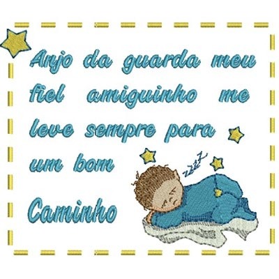 Matriz de matriz Matriz De Bordado Oração Anjo Da Guarda