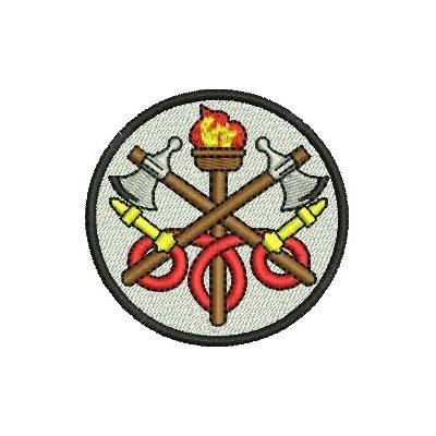 Matriz de matriz Matriz De Bordado Brigada De Incêndio 6,0 Cm 2