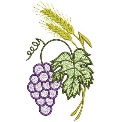 Matriz de matriz Matriz De Bordado Uvas & Trigos