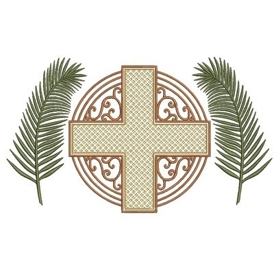 Matriz de matriz Matriz De Bordado Cruz Rendada Com Ramos