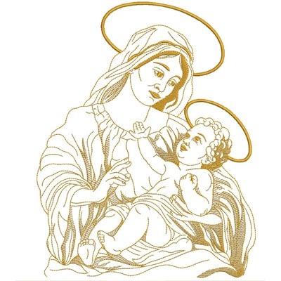 Matriz de matriz Matriz De Bordado Nossa Senhora Com Jesus Vazada