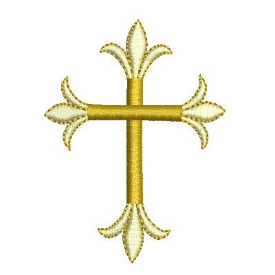 Matriz de matriz Matriz De Bordado Cruz Da Paixão 2 Cores 4 Cm