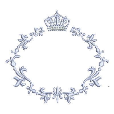 Matriz de matriz Matriz De Bordado Moldura Floral Com Coroa