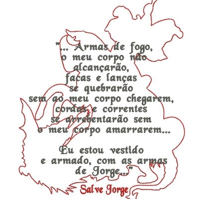 Matriz de matriz Matriz De Bordado Oração A São Jorge 20 Cm