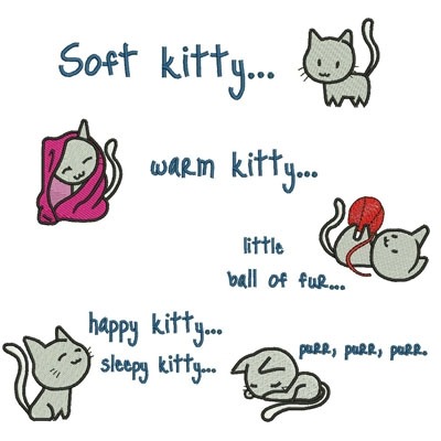 Matriz de matriz Matriz De Bordado Soft Kitty