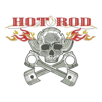 Matriz de matriz Matriz De Bordado Hot Rod Caveira Vintage