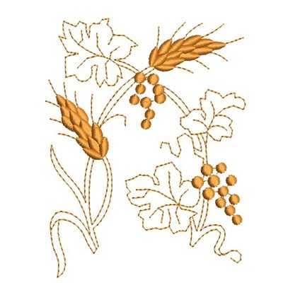 Matriz de matriz Matriz De Bordado Uvas &amp; Trigos 7