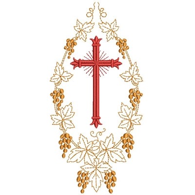 Matriz de matriz Matriz De Bordado Uvas &amp; Trigos Com Cruz