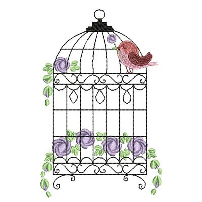 Matriz de matriz Matriz De Bordado Gaiola  Flores