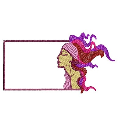 Matriz de matriz Matriz De Bordado Perfil Feminino Com Moldura
